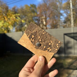 Baba kártyatartó - natúr, toboz mintás előlappal