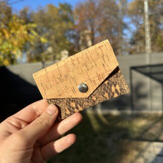 Baba kártyatartó - toboz mintás, natúr előlappal - 2